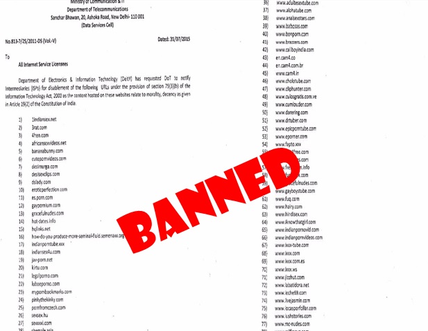 India Banned Porn - Indian Government has banned 857 porn sites