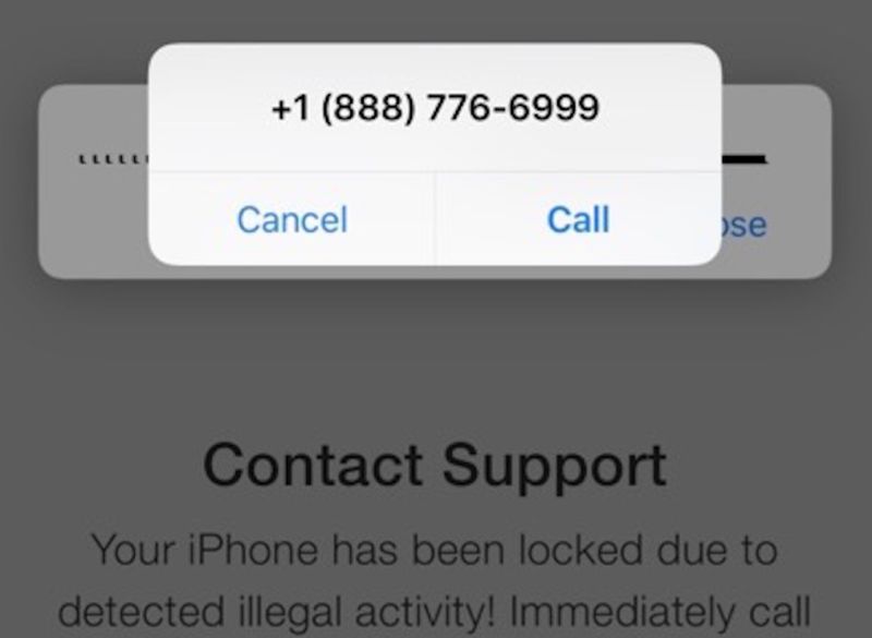 iOS phishing scam