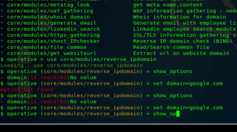 Operative Framework OSINT tool