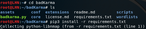 badKarma requirements installation