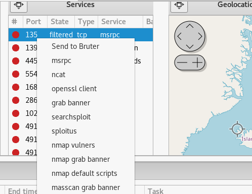 options on port and services