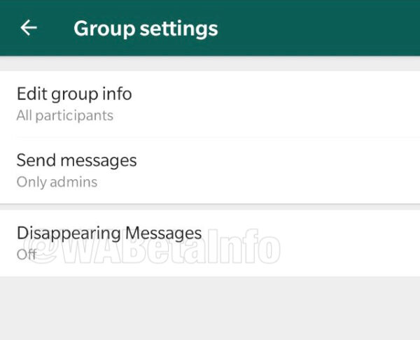WhatsApp disappearing messages