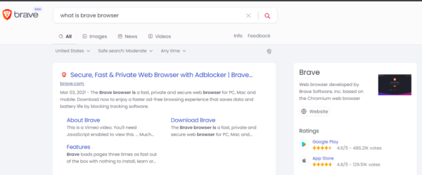 brave browser search engine